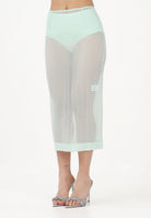 PATRIZIA PEPE Gonna midi verde acqua da donna in organza dévoré 2G1079A756 G632 PATRIZIA PEPE 