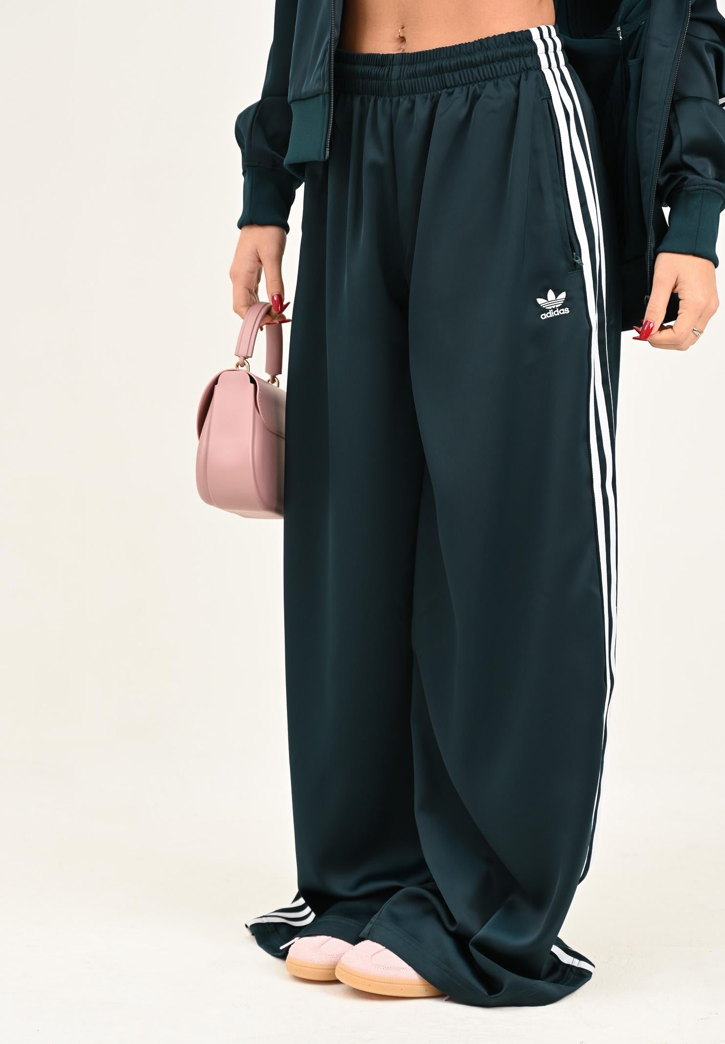 ADIDAS ORIGINALS Pantalone sportivo Adicolor Satin verde da donna JV7511  ADIDAS ORIGINALS 