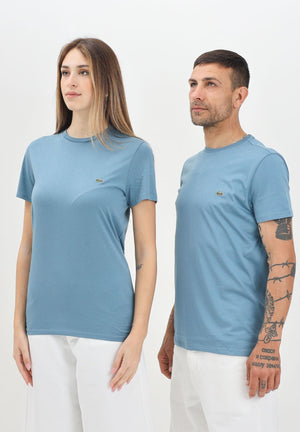 LACOSTE T-shirt a manica corta avion per uomo e donna con patch logo TH6709 AEY LACOSTE 