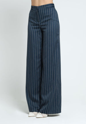 SANTAS Pantalone APPLE PIE blu da donna con motivo gessato PV25018 BLU SANTAS 