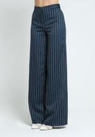 SANTAS Pantalone APPLE PIE blu da donna con motivo gessato PV25018 BLU SANTAS 