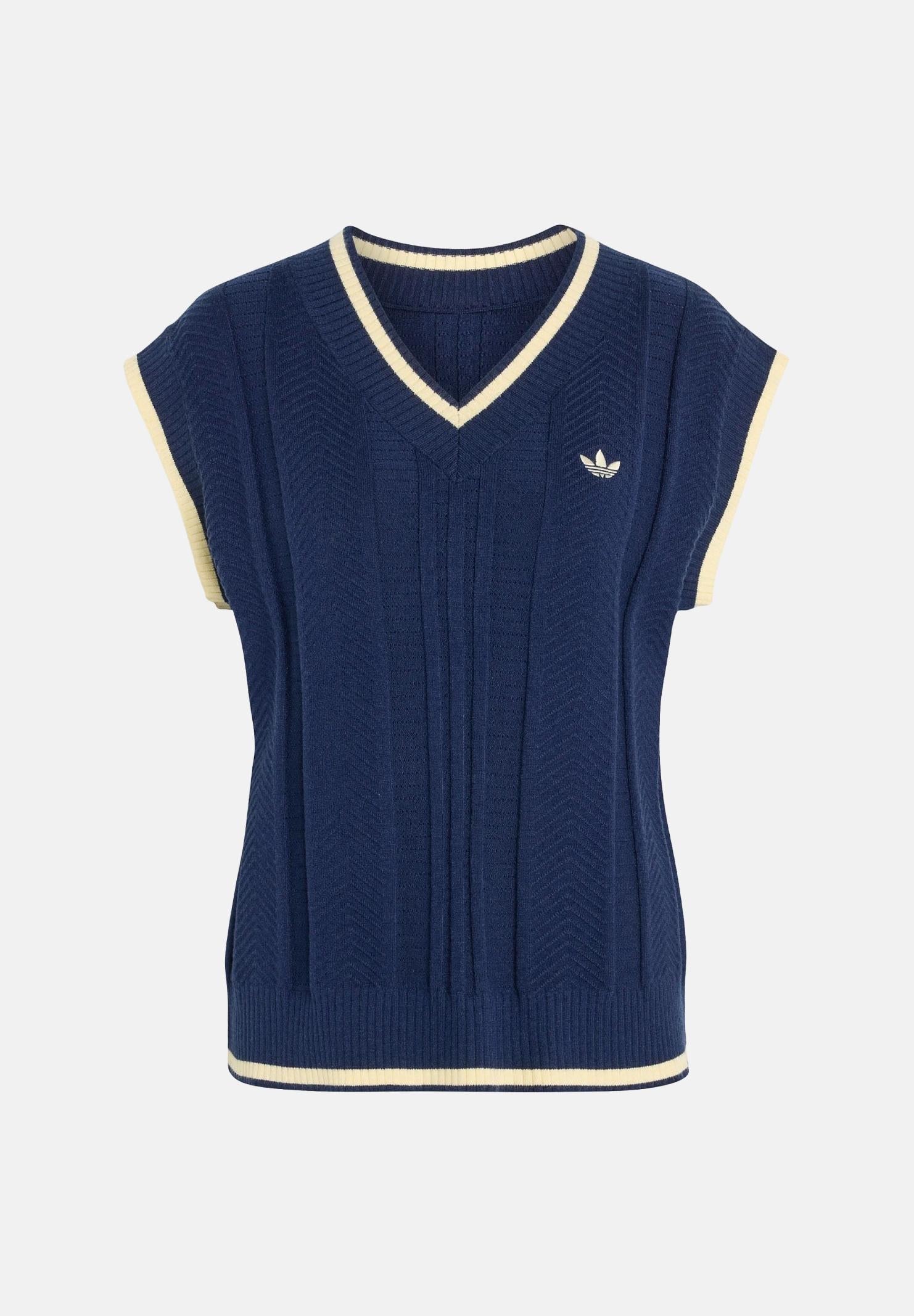 ADIDAS ORIGINALS Gilet in maglia Cable Knit Vest colore Night Indigo  donna. KT1861 . ADIDAS ORIGINALS 
