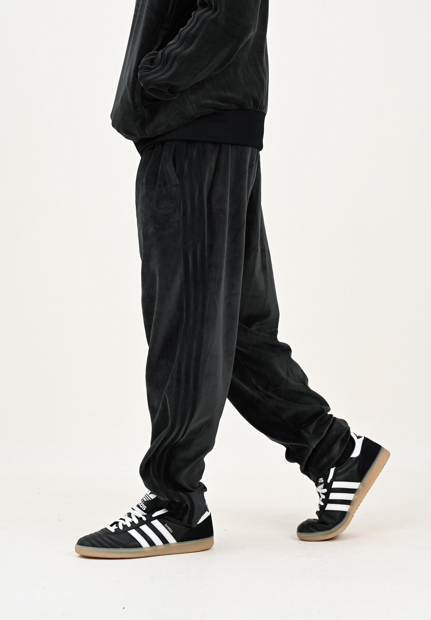 ADIDAS ORIGINALS Pantalone sportivo SST Adicolor Velour nero da uomo JW8377  ADIDAS ORIGINALS 
