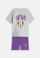 ADIDAS ORIGINALS Completino Disney Minnie Mouse grigio e viola da neonato JZ3549 . ADIDAS ORIGINALS 