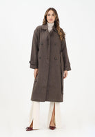 ONLY Cappotto lungo doppiopetto marrone da donna con motivo a spina di pesce 15353049 SealBrown ONLY 