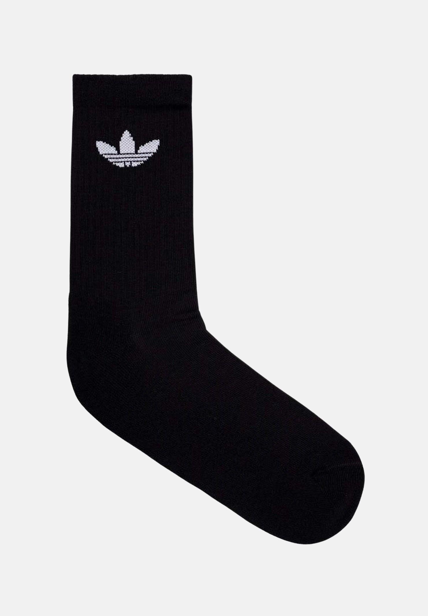 ADIDAS ORIGINALS Calzini Trefoil Cushion Crew (3 paia) neri per uomo e donna IJ5613 . ADIDAS ORIGINALS 