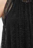 SPORTMAX Canotta SPXNODO nera da donna in rete con strass 2612941061600 002 SPORTMAX 