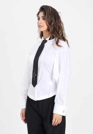 ELISABETTA FRANCHI Camicia a manica lunga bianca da donna con cravatta CA09156E2 221 ELISABETTA FRANCHI 