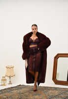 ELISABETTA FRANCHI Gonna midi in pizzo floreale bordeaux da donna GO14457E2 EA4 ELISABETTA FRANCHI 