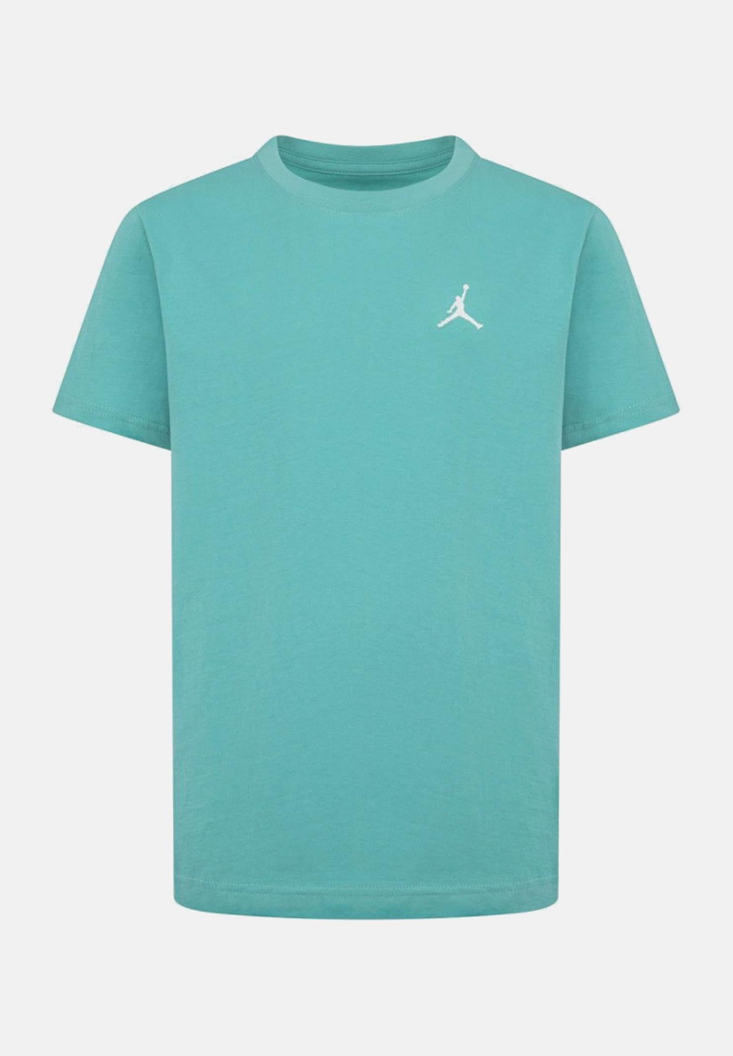 JORDAN T-shirt a manica corta verde acqua per bambino e bambina con ricamo Jumpman 95D266 B5P JORDAN 