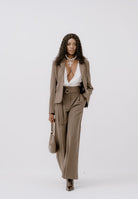 VICOLO Pantalone elegante marrone da donna con pieghe TF0188 A115 VICOLO 