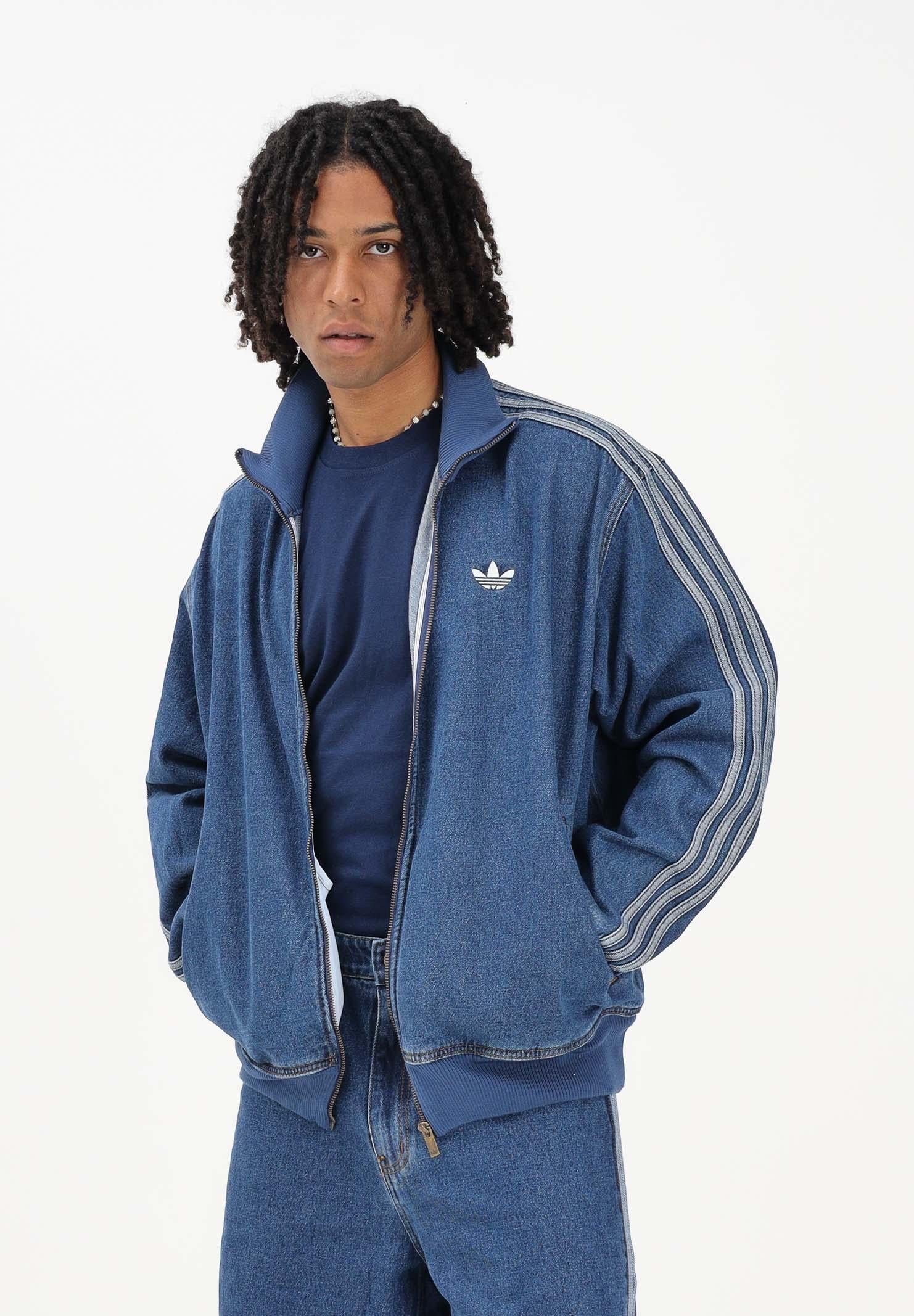 ADIDAS ORIGINALS Giubbotto Adicolor Denim Firebird in denim medio da uomo KD1517 . ADIDAS ORIGINALS 
