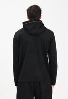 EA7 Felpa con zip nera da uomo in tessuto effetto scamosciato 7M000675AF16718 UC001 EA7 