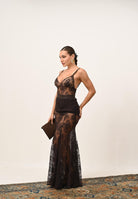 SANTAS Gonna lunga NUIT marrone da donna PV2628 MA SANTAS 