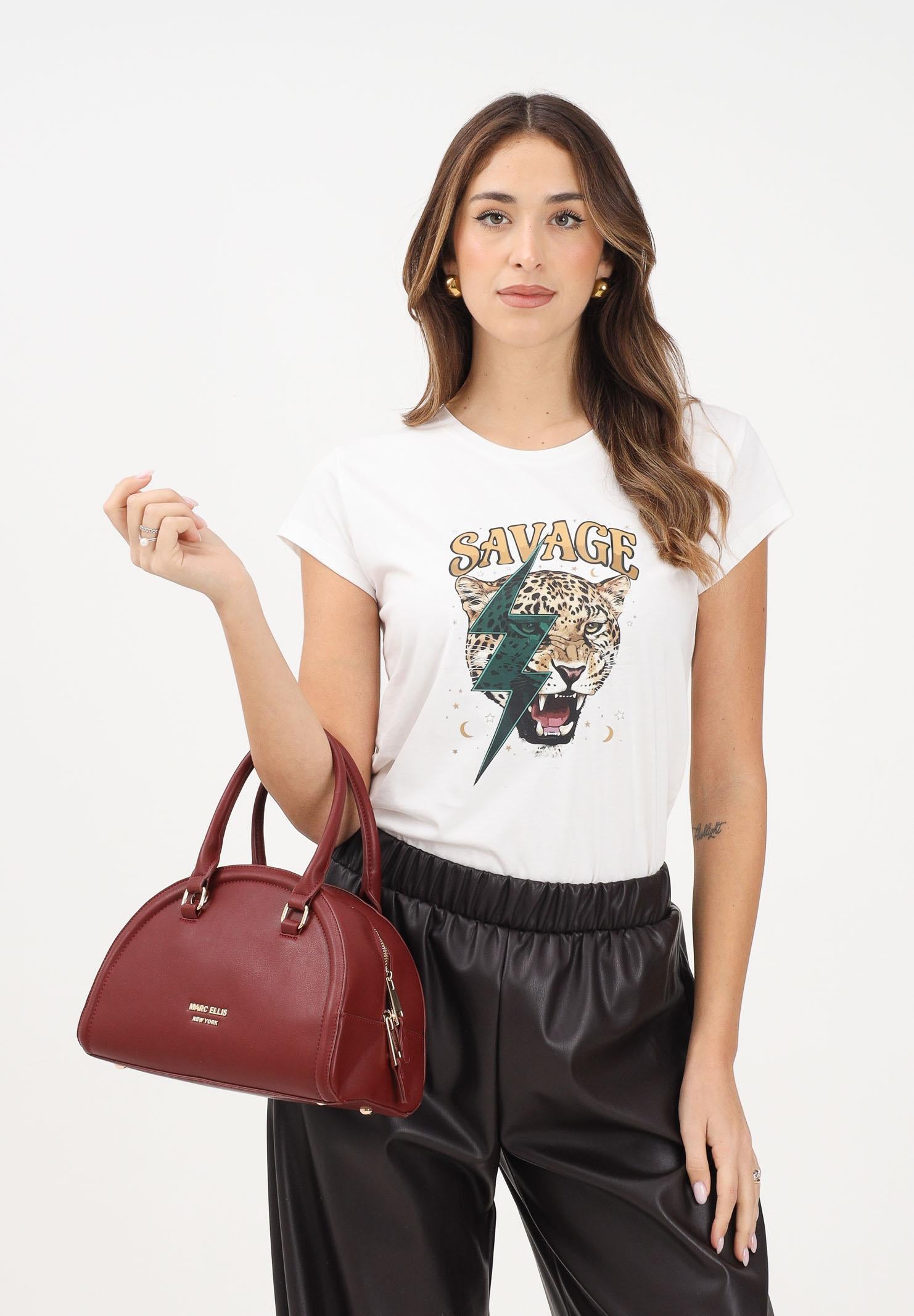 VICOLO T-shirt a manica corta bianca da donna con stampa RF0444 BI VICOLO 