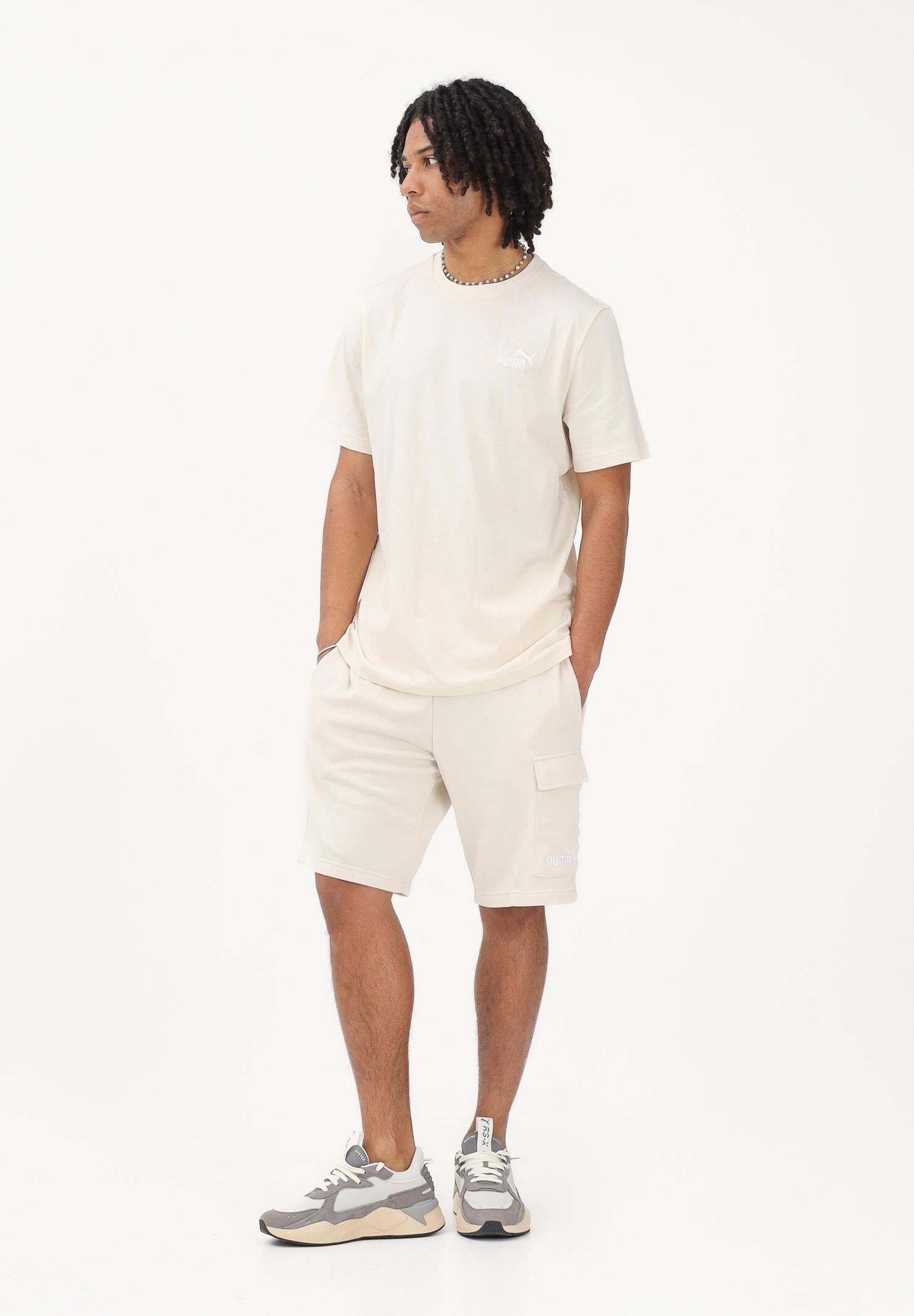 PUMA T-shirt a manica corta Ess Small No. 1 Logo panna da uomo 682535 87 PUMA 