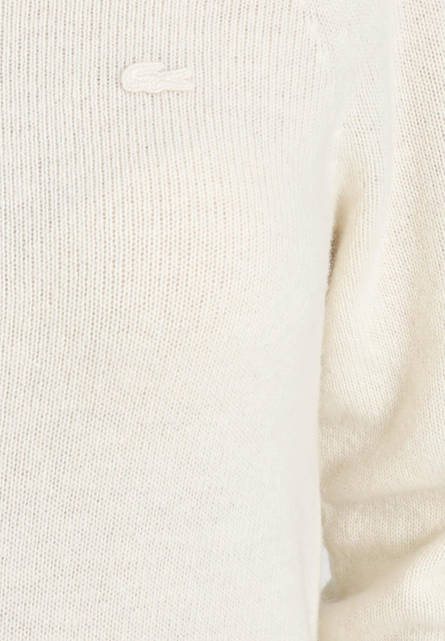 LACOSTE Maglioncino girocollo panna da donna in lana cardata 3D AF4160 XFJ LACOSTE 