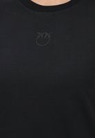 PINKO T-shirt a manica corta nera da donna con ricamo logo Love Birds 100355A339 Z99 PINKO 
