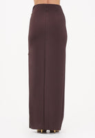 ELISABETTA FRANCHI Gonna lunga cacao da donna con zip gioiello GO16561E2 644 ELISABETTA FRANCHI 