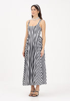 SPORTMAX Abito midi SPXFILMATO bianco e nero da donna con fantasia a righe 2612221112600 004 SPORTMAX 