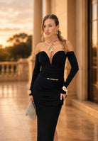 ELISABETTA FRANCHI Body nero da donna con drappeggi<BR/> BO01561E2 110 ELISABETTA FRANCHI 