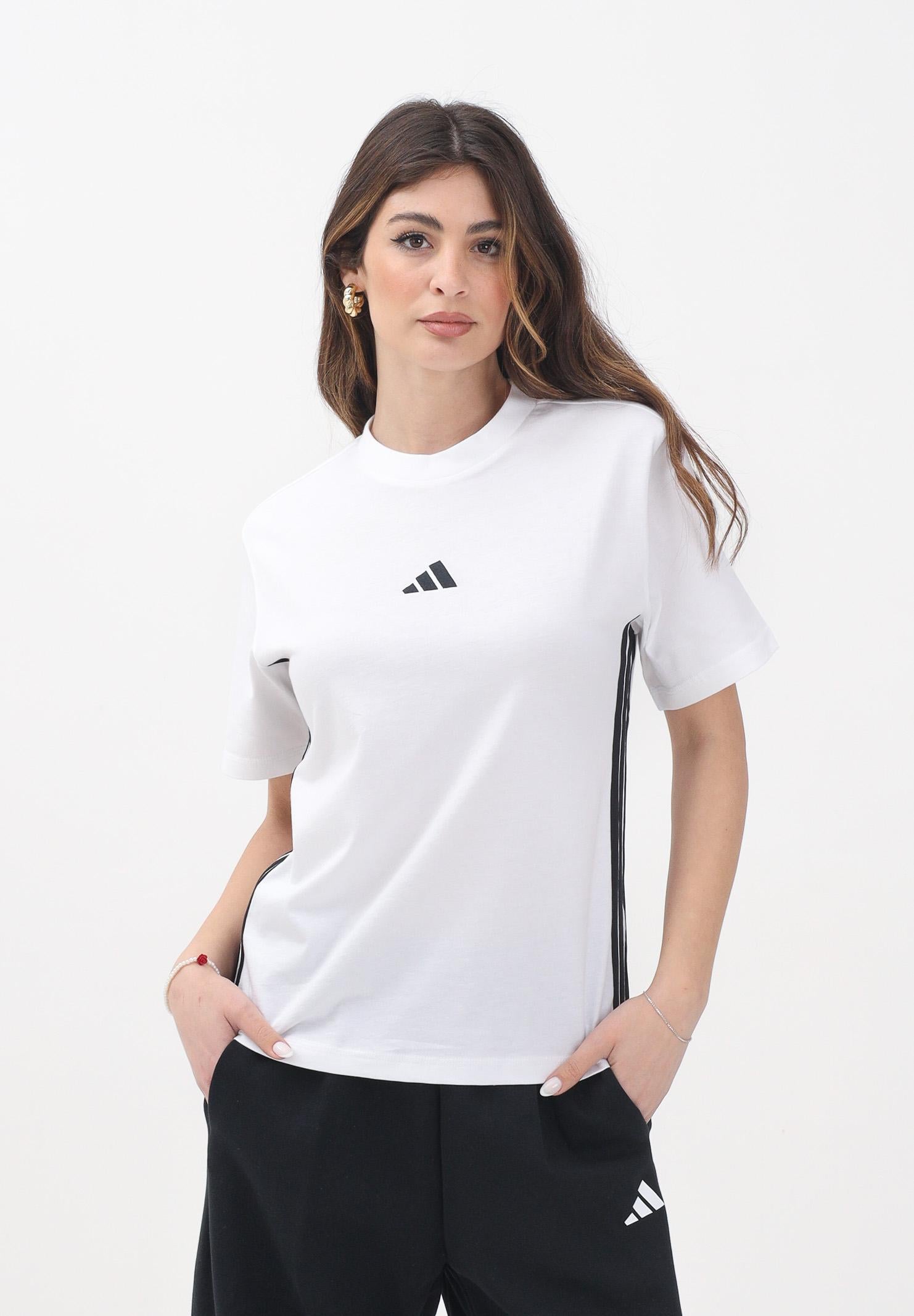 ADIDAS PERFORMANCE T-shirt a manica corta Essentials 3-Stripes Cotton bianca da donna JD0844 . ADIDAS PERFORMANCE 