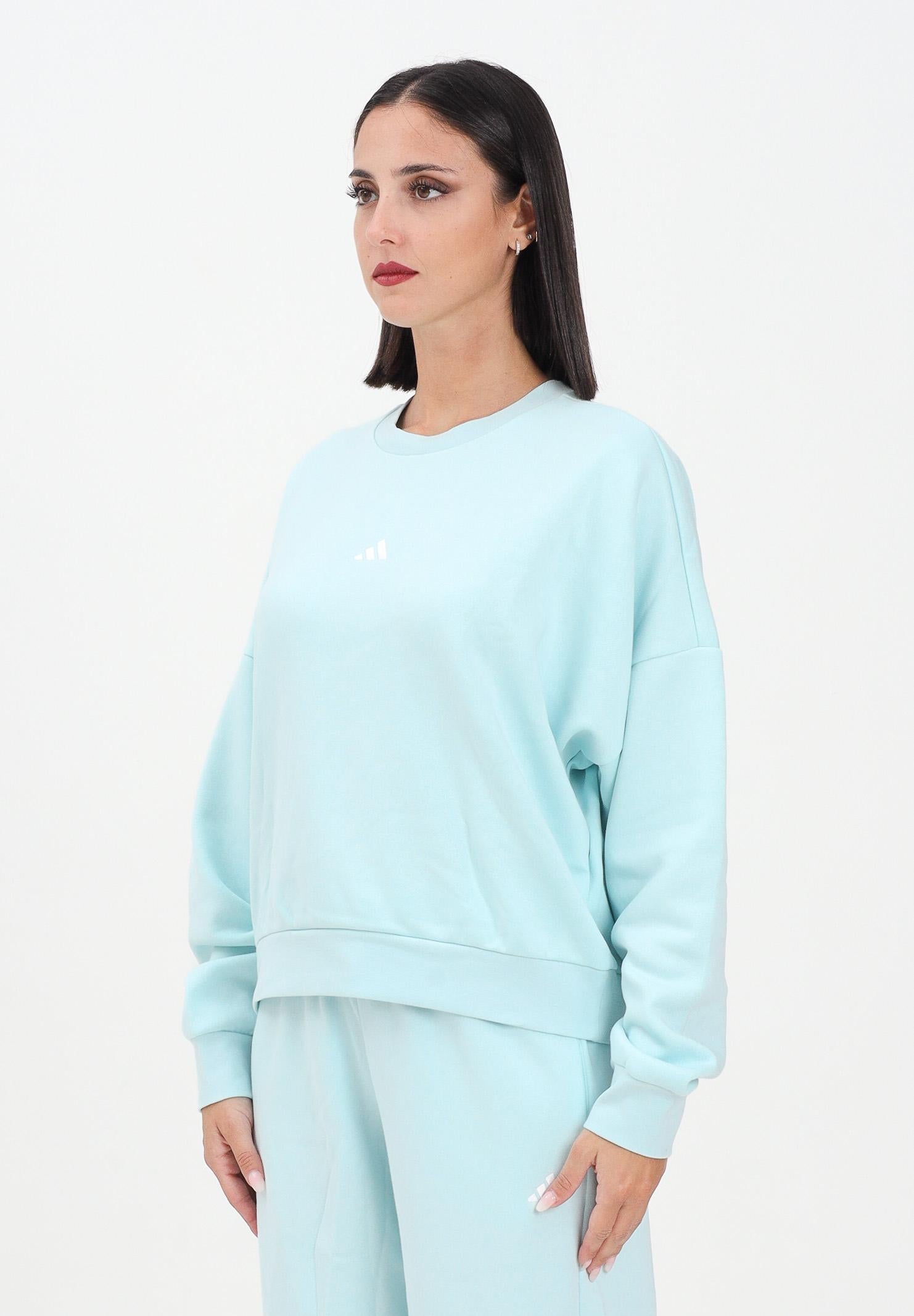 ADIDAS PERFORMANCE Felpa girocollo Essentials Small Logo Feelcozy turchese da donna JV7300 . ADIDAS PERFORMANCE 