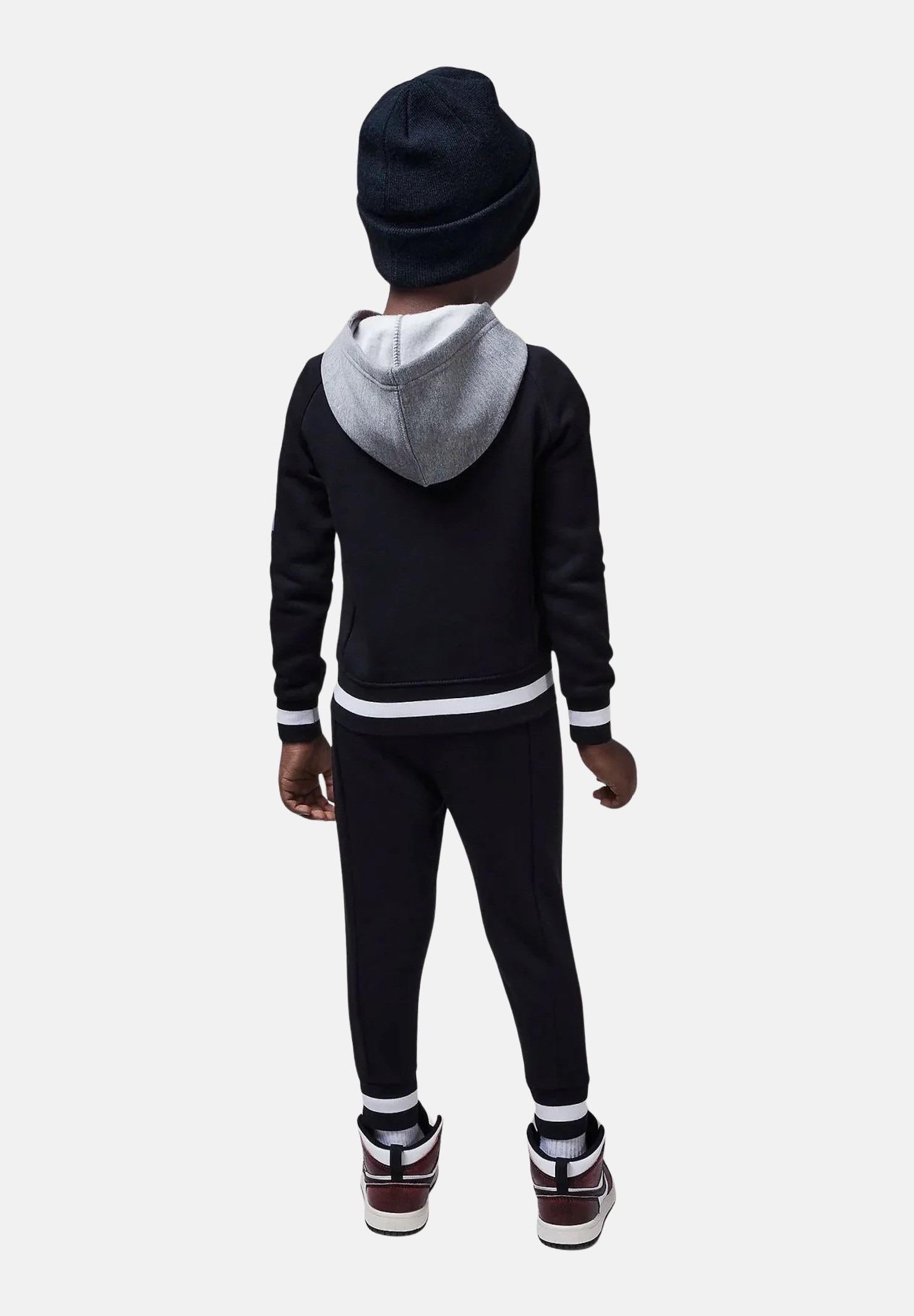 Tuta nera da bambino con dettagli a contrasto e logo 85D540 023 JORDAN 