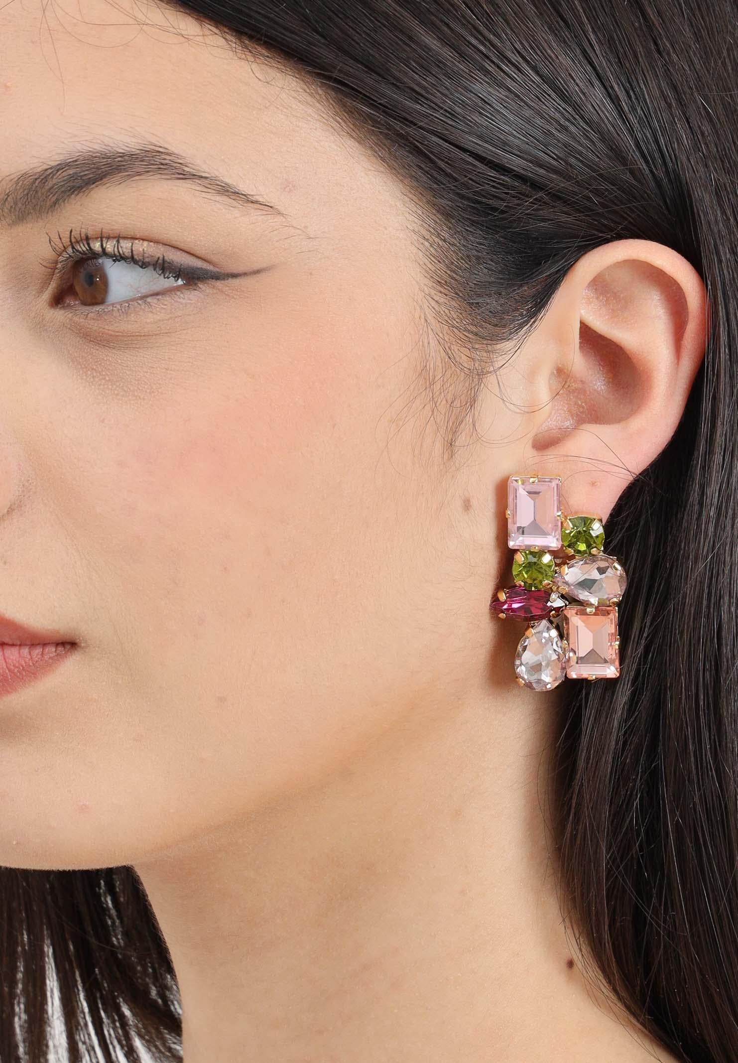 DIAMOND Orecchini oro da donna con pietre multicolor 3019 ORO DIAMOND 