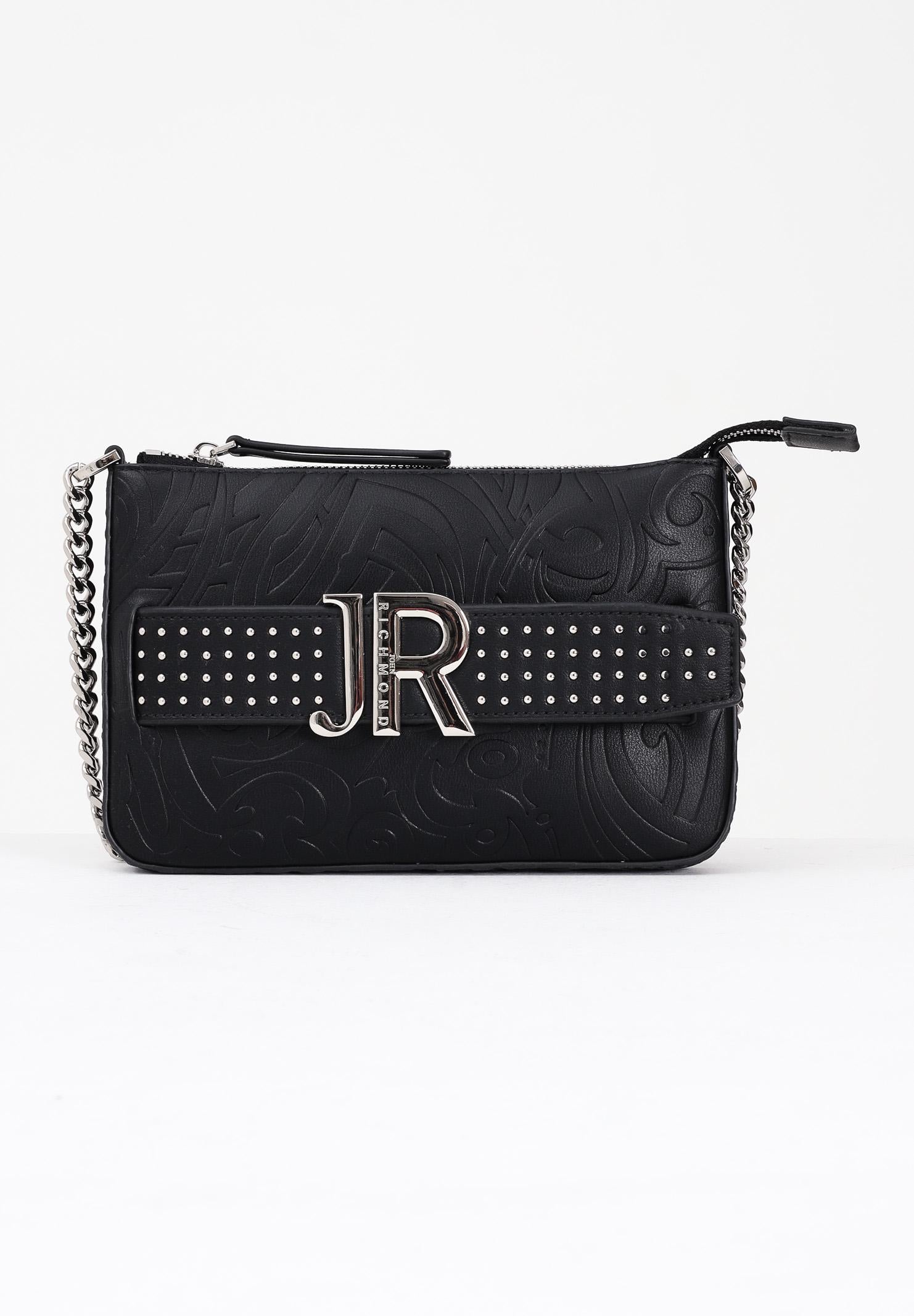 RICHMOND Borsa a spalla nera da donna con logo e borchie RWA25190BO BL RICHMOND 