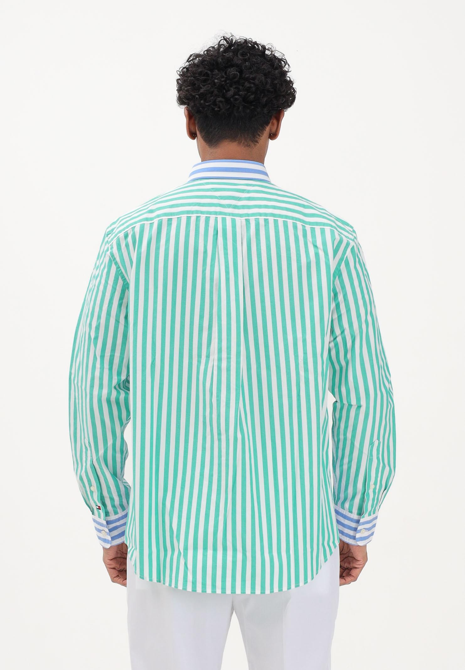 TOMMY HILFIGER Camicia a manica lunga multicolore da uomo con motivo a righe MW0MW42985 0A4 TOMMY HILFIGER 