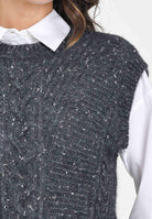 MAX MARA Gilet in maglia grossa color antracite da donna 2526356032600 005 MAX MARA 