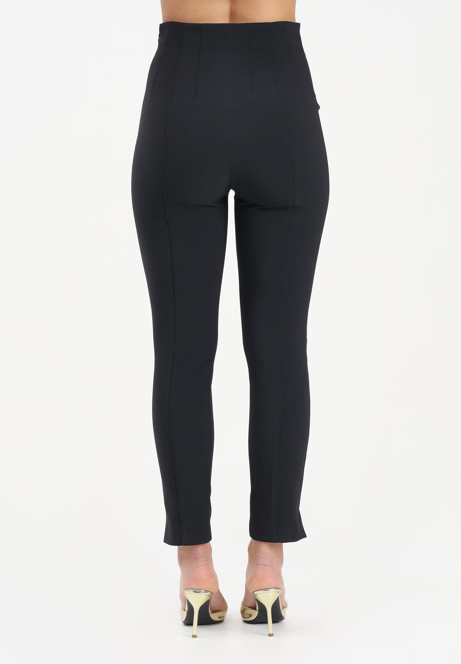 ELISABETTA FRANCHI Pantalone elegante nero da donna con dettagli logo PA16361E2 110 ELISABETTA FRANCHI 