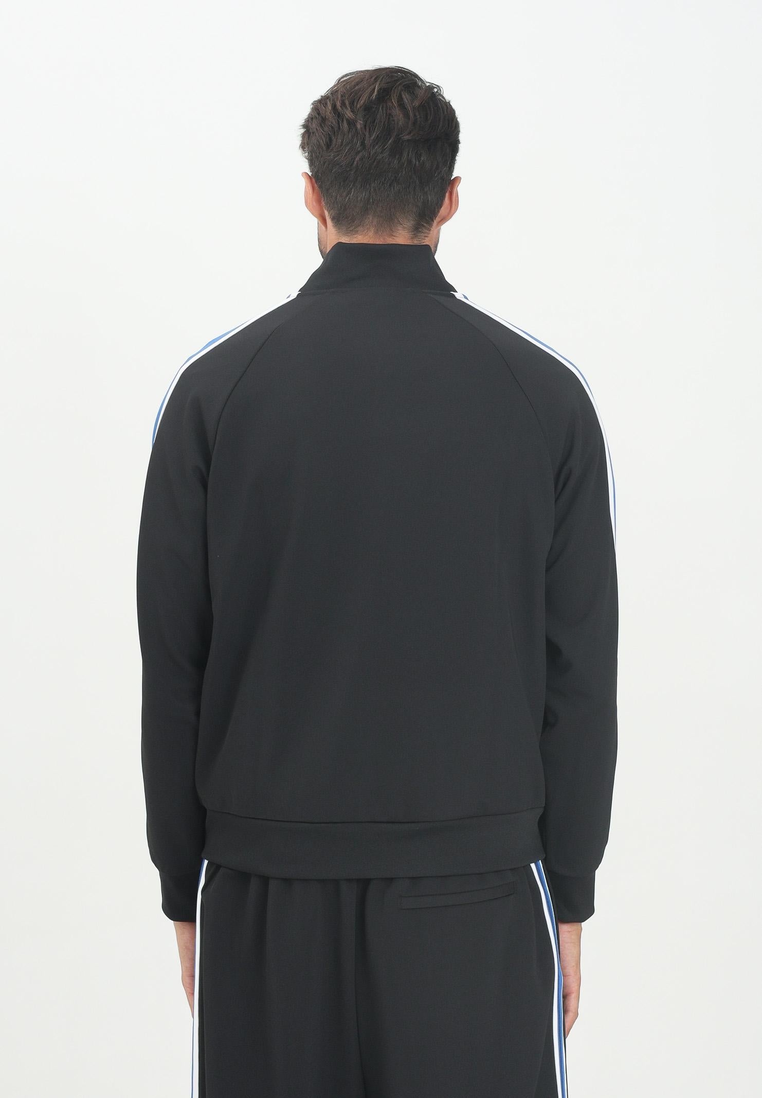 CALVIN KLEIN JEANS Felpa con zip nera da uomo con fettuccia a contrasto lungo le maniche e logo LV04RC231GUB1  CALVIN KLEIN JEANS 