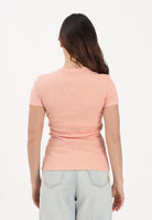 LACOSTE T-shirt a manica corta rosa pesca da donna in cotone a costine TF5538 UI2 LACOSTE 