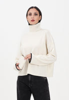 PINKO Maglia a collo alto panna da donna con logo sul retro 105446A2Q9 Z13 PINKO 