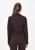 VICOLO Giacca marrone da donna con inserti in raso TF0304 FU69 VICOLO 