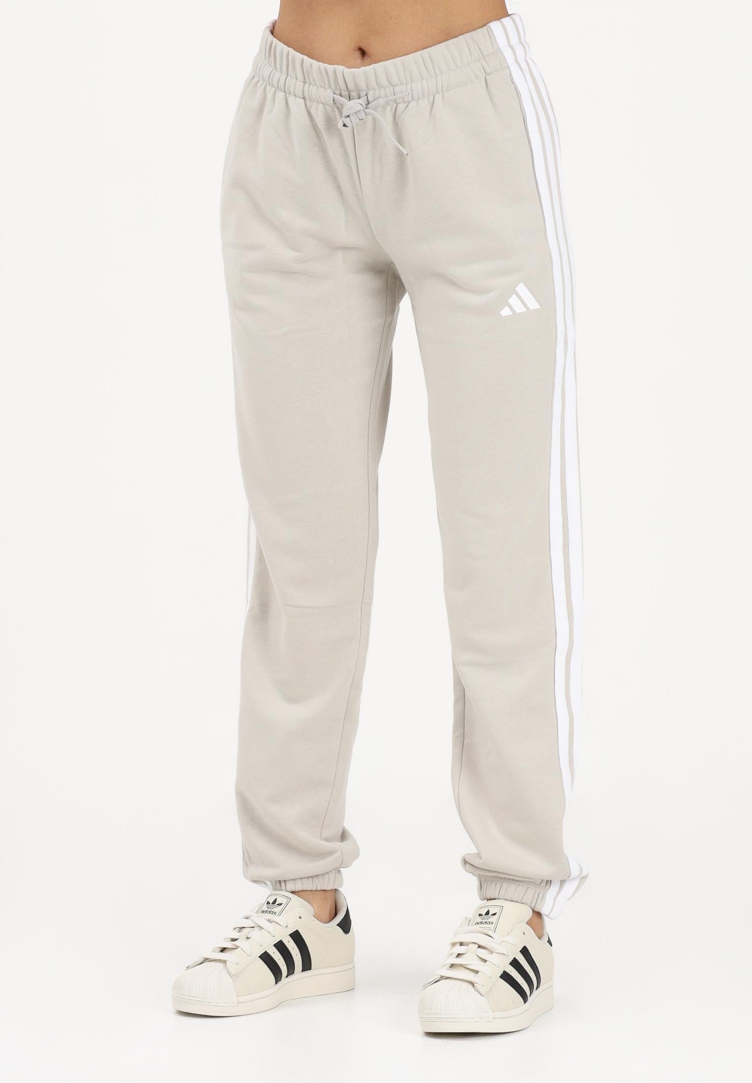 ADIDAS PERFORMANCE Pantalone sportivo Essentials 3-Stripes French Terry Cuffed beige da donna JE0049 . ADIDAS PERFORMANCE 