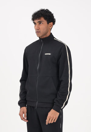 EA7 Felpa con zip nera da uomo caratterizzata da bande logate a contrasto 7M001479AF12660 UC001 EA7 