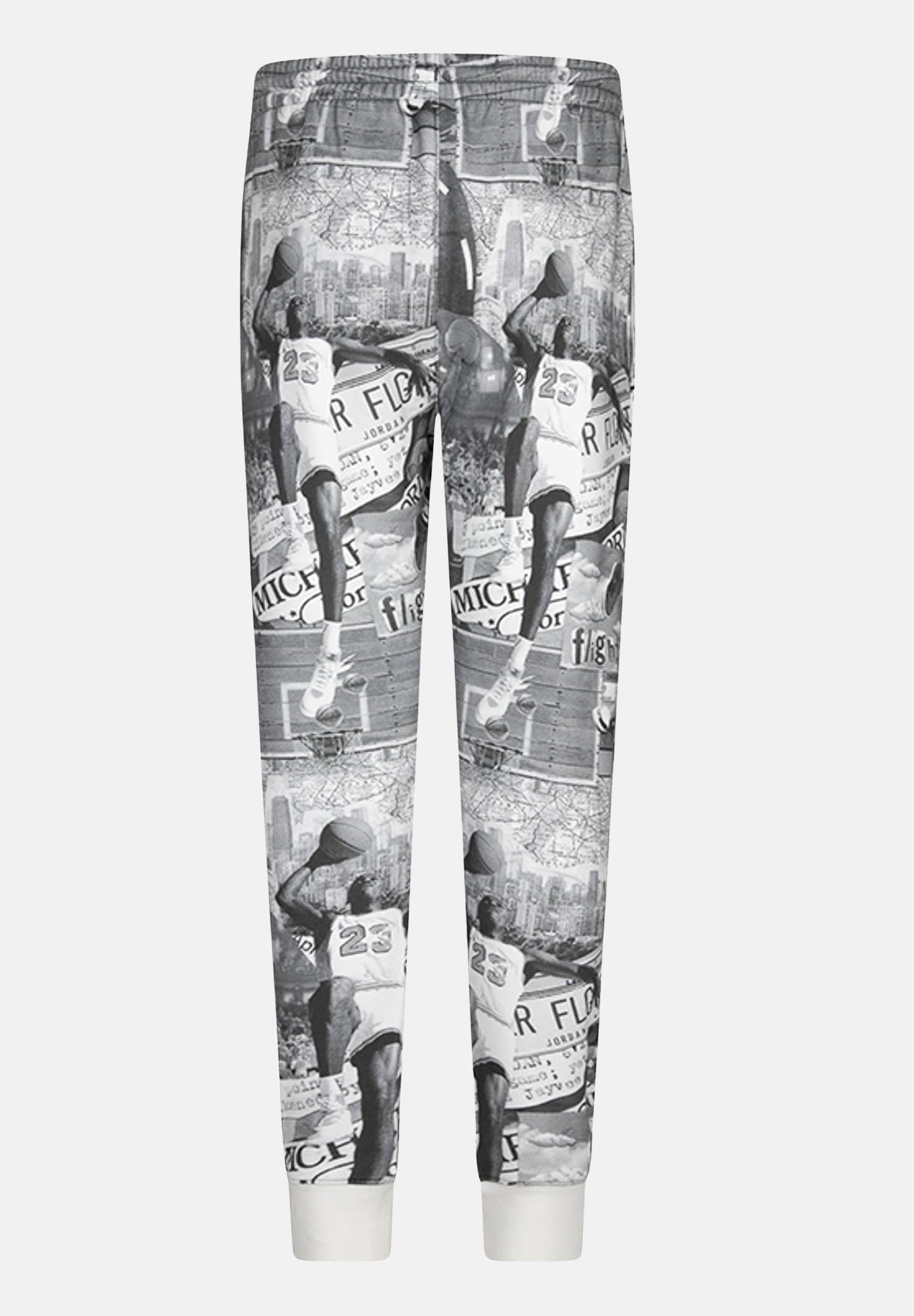 Pantalone sportivo MJ Brooklyn bianco e grigio da bambino 95D290 023 JORDAN 