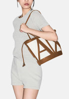 ARMANI EXCHANGE Shopper beige e cuoio da donna con logo XW002607AF22635 M6261 ARMANI EXCHANGE 