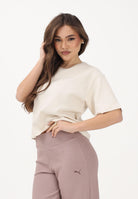 PUMA T-shirt a manica corta Essentials Elevated Relaxed panna da donna 691813 87 PUMA 