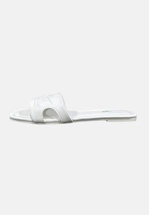 MARC ELLIS Ciabatte flat bianche da donna con logo ME261C150 WXX MARC ELLIS 