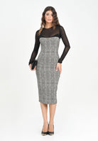 ELISABETTA FRANCHI Abito midi nero da donna con fantasia pitonata AB87657E2 110 ELISABETTA FRANCHI 