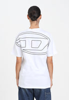 DIESEL T-shirt a manica corta bianca per donna, ragazzi e bambini con maxi logo Oval D J022760HGAM K100 DIESEL 