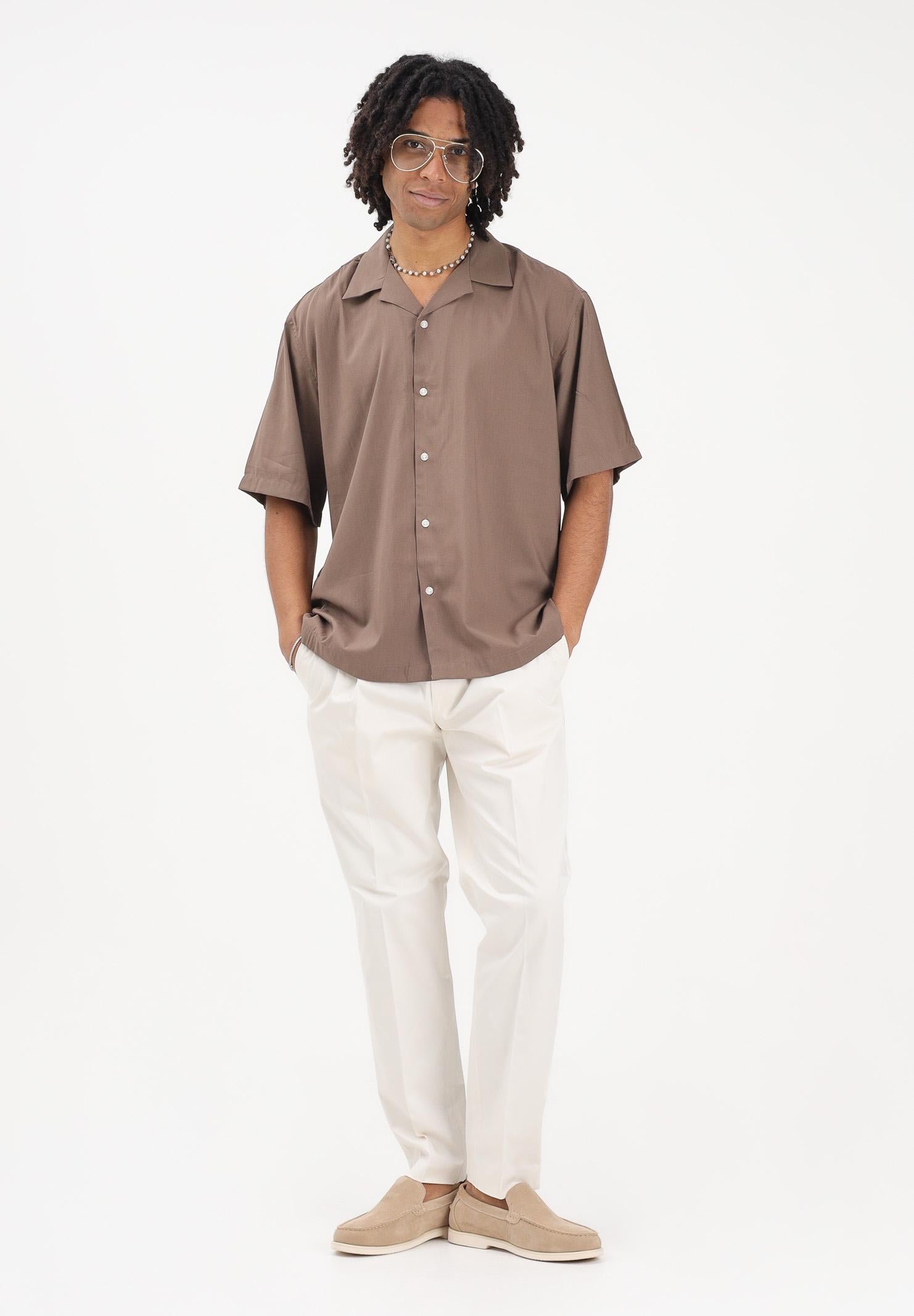 SELECTED HOMME Camicia a manica corta marrone da uomo 16091381 CHCH SELECTED HOMME 