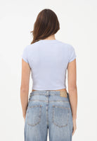 CALVIN KLEIN JEANS T-shirt a manica corta celeste da donna con logo LV047AB802TKF . CALVIN KLEIN JEANS 