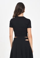 VERSACE JEANS COUTURE T-shirt a manica corta nera da donna con logo 79HAHC01CJ02C 899 VERSACE JEANS COUTURE 