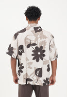 I'M BRIAN Camicia a manica corta bianca da uomo con stampa floreale CA3615 0028 I'M BRIAN 