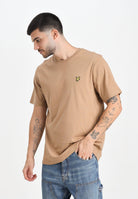 LYLE & SCOTT T-shirt a manica corta beige da uomo con patch logo TS400VOG X851 LYLE & SCOTT 